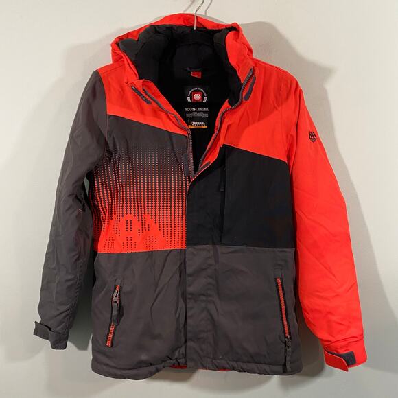 686 Youth Orange & Black The Knockout Insulated Waterproof 10K Ski Jacket Size L